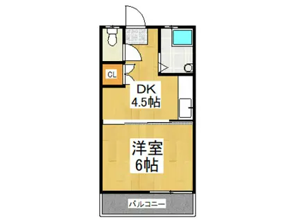 ハイツローズマロー(1DK/1階)の間取り写真