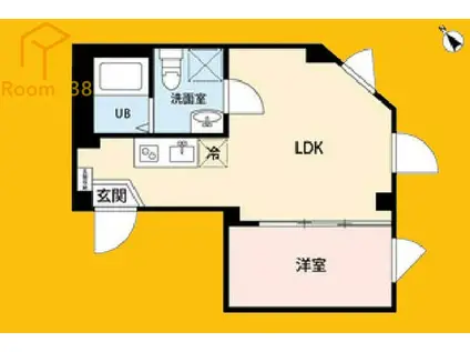 ヴィクトワール北新宿(1LDK/2階)の間取り写真