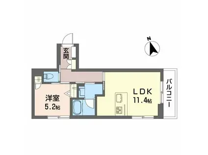 シャーメゾン コア八日町(1LDK/1階)の間取り写真