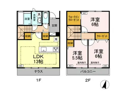 コモレビ大蔵(3LDK/1階)の間取り写真