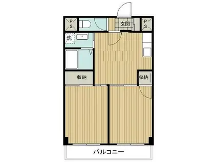 パラッツォ碑文谷(2DK/6階)の間取り写真