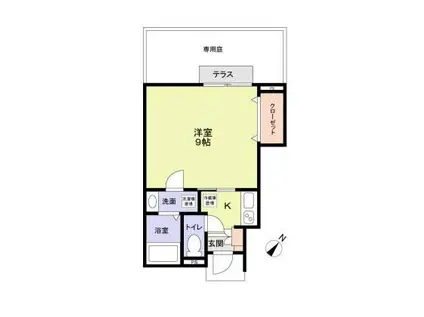 フォレストメゾン西船橋ウエスト(1K/1階)の間取り写真