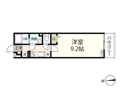 ディアコート御幸(1K/1階)の間取り写真