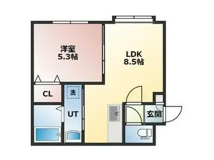  エスパニア札幌II (1LDK/2階)の間取り写真