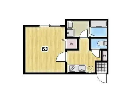 AMBITION入間川(1K/1階)の間取り写真