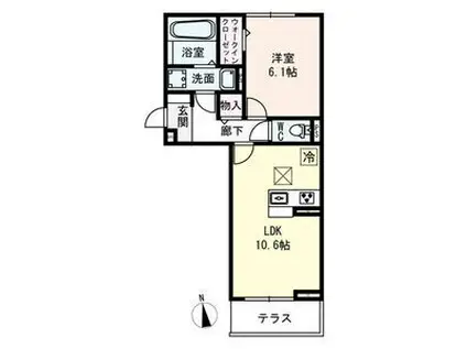 D-ROOM名駅 A棟(1LDK/3階)の間取り写真