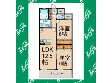 FRESCO SECOND(2LDK/1階)の間取り写真