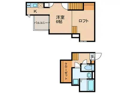 CB久留米ヴェール(1K/2階)の間取り写真