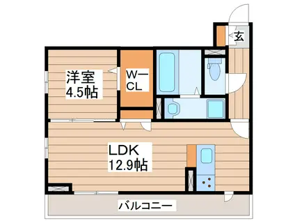 ABUNDANT I(1LDK/3階)の間取り写真