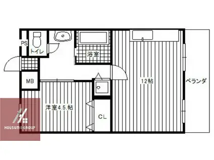 IIメゾン林(1LDK/2階)の間取り写真