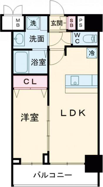 プレサンス兵庫ヴィアーレ(1LDK/10階)の間取り写真