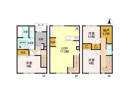 ベルネーレ(3LDK/1階)の間取り写真