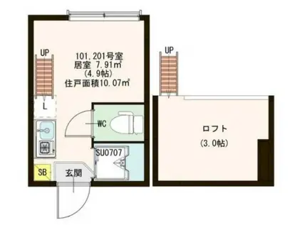 アプリシエイト本駒込(ワンルーム/2階)の間取り写真
