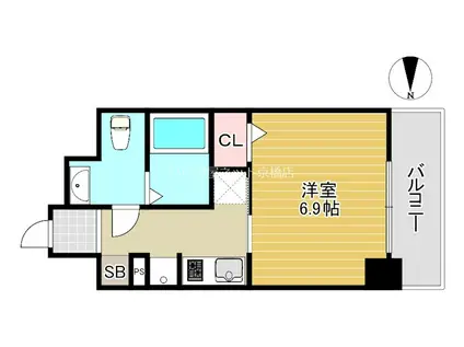 エイペックス北梅田(1K/12階)の間取り写真