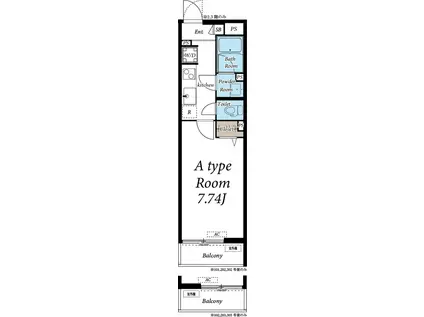 HARU TERRACE 朝日(1K/2階)の間取り写真