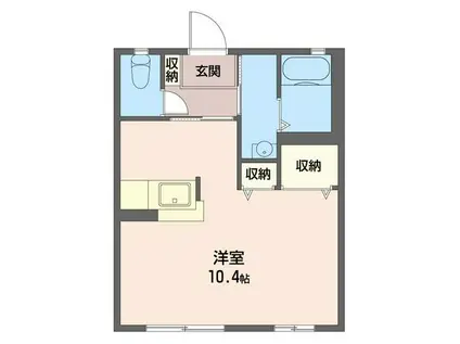 フローラ(ワンルーム/1階)の間取り写真