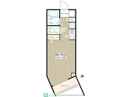 ハイツ中目黒(1K/1階)の間取り写真