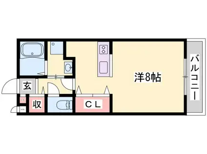 サザンクロス(1K/2階)の間取り写真