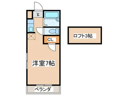 フラワープレイス(ワンルーム/2階)の間取り写真