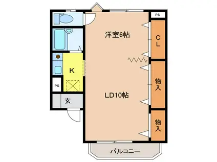 コーポレーションT&T C棟(1LDK/4階)の間取り写真