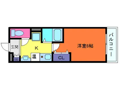 SANKOウィズダムスクウェア(1K/6階)の間取り写真