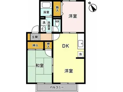 アムール米原 B(2LDK/2階)の間取り写真
