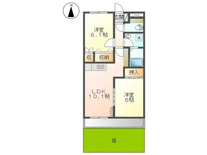 コンフォースII(2LDK/1階)の間取り写真