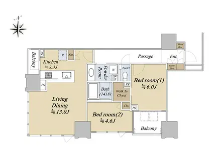 シティタワー銀座東(2LDK/5階)の間取り写真