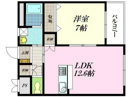 STAGE N(1LDK/2階)の間取り写真