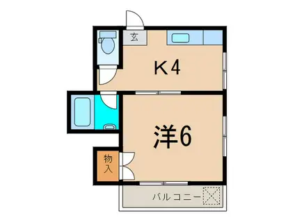 湯本マンション(1K/2階)の間取り写真