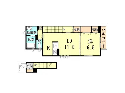 シャーメゾン フォレスト(1LDK/2階)の間取り写真