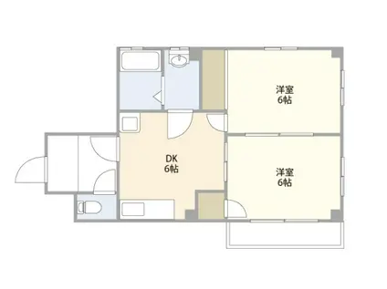 キャッスル増田(2DK/4階)の間取り写真