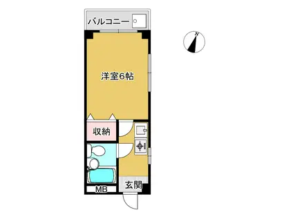 おおあさハイツ(1K/2階)の間取り写真