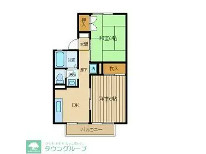 エアリーハウス(2K/2階)の間取り写真