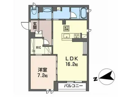 グランフォートMIII(1LDK/1階)の間取り写真