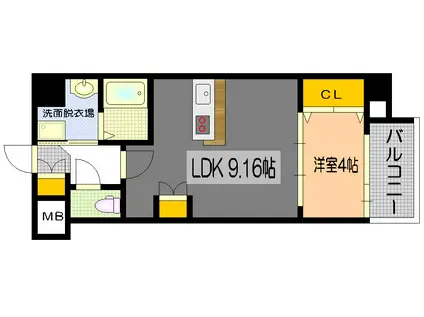 パークフラッツ土橋(1LDK/10階)の間取り写真