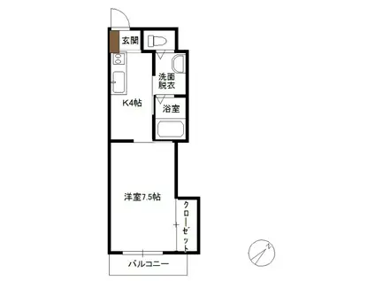 なすのハイツ(1K/3階)の間取り写真