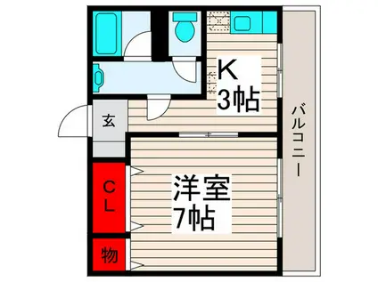 馬場ビル(1K/3階)の間取り写真
