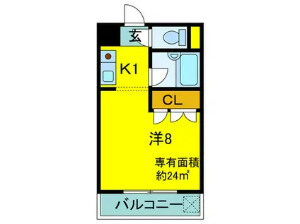 ネオウイング(1K/3階)の間取り写真