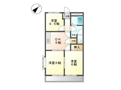 グレースタウンI(3DK/3階)の間取り写真