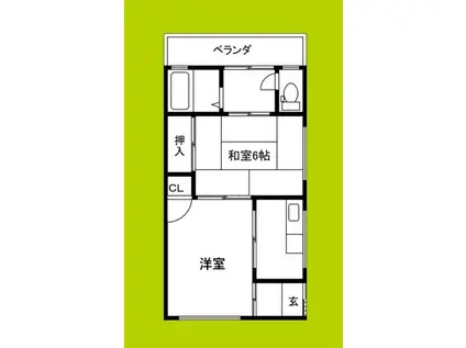 巽東3丁目文化(2K/1階)の間取り写真