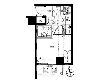 メインステージ大森海岸(1K/9階)の間取り写真