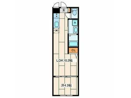 RETRO HASHIMOTO(1LDK/3階)の間取り写真