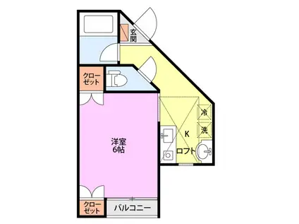 SAJA91 A(1K/2階)の間取り写真
