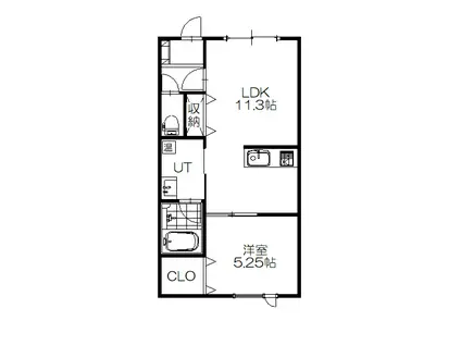 BLANC DE BLEU(1LDK/2階)の間取り写真