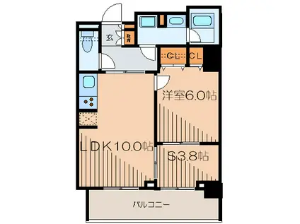 パークアクシス住吉(1SLDK/3階)の間取り写真