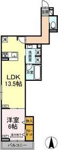 WILLKOMMEN(1LDK/2階)の間取り写真
