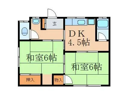 下迫アパート(2DK/1階)の間取り写真