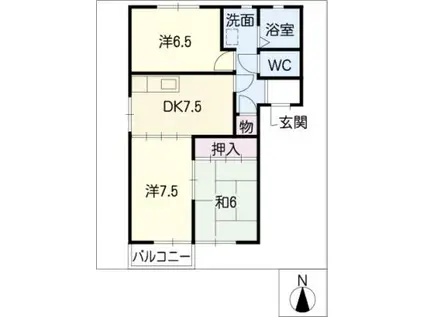 エルハイムスズキ(3DK/2階)の間取り写真
