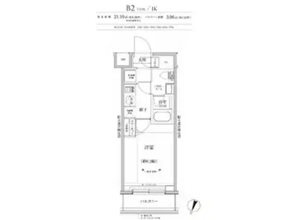 リルシア横濱元町(1K/3階)の間取り写真